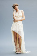 Load image into Gallery viewer, A Chiffon Hi Low Bridal Dress made in Vancouver.