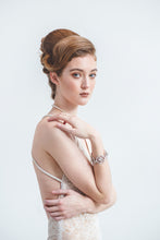 Load image into Gallery viewer, A boho wedding dress made with unique lace for a beach or garden wedding