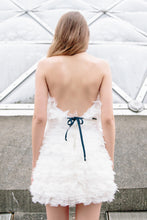 Load image into Gallery viewer, A belted short wedding dress handmade in Canada