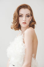 Load image into Gallery viewer, A unique halter top wedding dress in mid-thigh length skirt and low back.