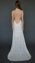 Load image into Gallery viewer, A romantic lace wedding dress made with stretch lace that is affordable and boho chic.

