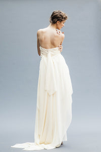Strapless Chiffon Bridal Dresses hand draped in Vancouver. 