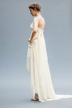 Load image into Gallery viewer, Backless Chiffon Bridal Gowns made in Vancouver. 

