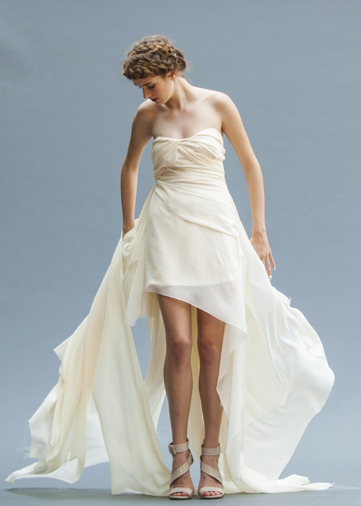 Short Chiffon Wedding Dress Handmade in Vancouver, Elika In Love – Elika  In Love