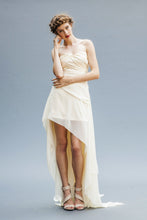 Load image into Gallery viewer, A Chiffon Hi Low Bridal Dress made in Vancouver. 
