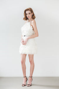 Backless short wedding dresses made in Canada for the chic bride.